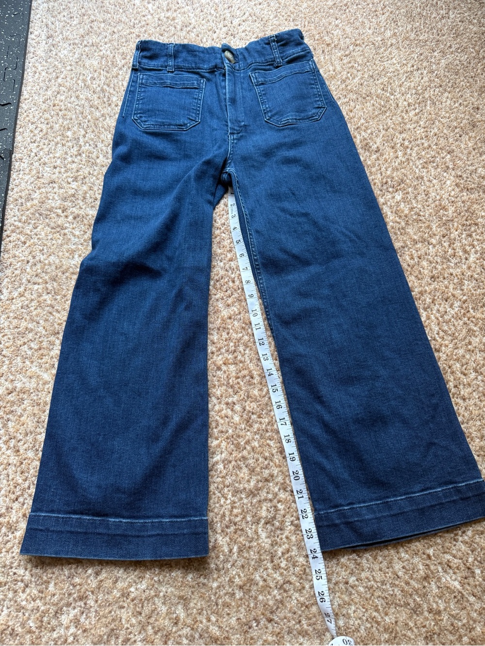 Mauve The Colette Women's Dark Blue Wide-Leg Jeans high rise crop size 27